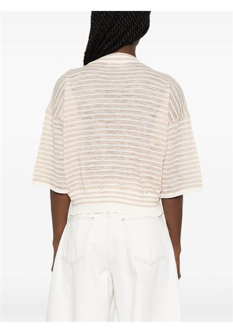 maglia mariniere donna beige e ecru ROBERTO COLLINA | 261FXA1802102